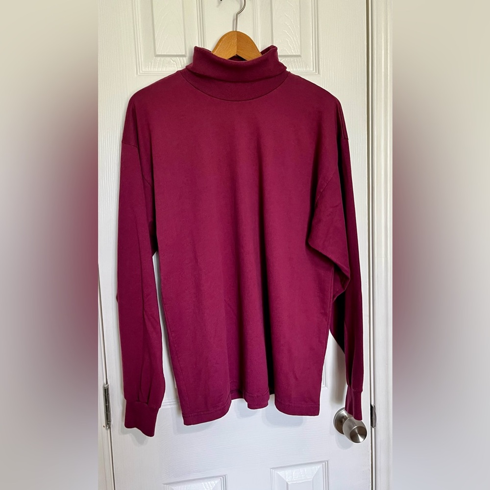 Ash Creek Wine Colored Soft Wear Long Sleeve Turtleneck Size Large Vintage - Picture 6 of 7